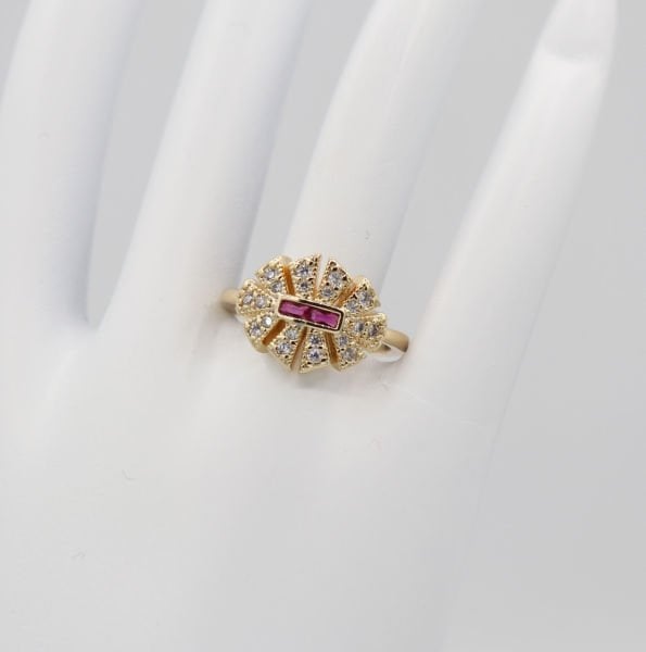 Şövalye Pembe Taşlı Yüzük