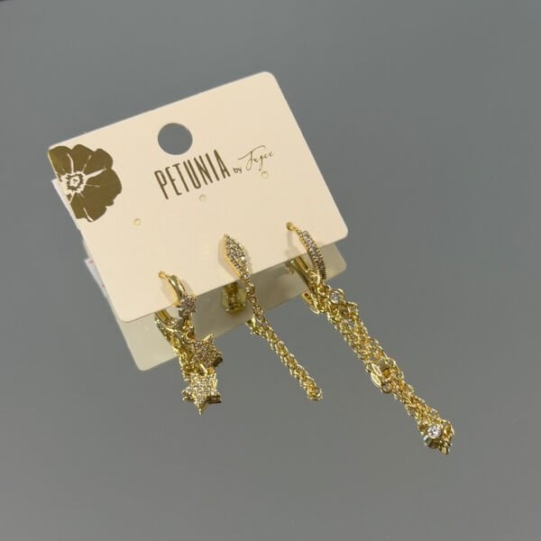 Yıldızlı 3’lü Küpe Seti