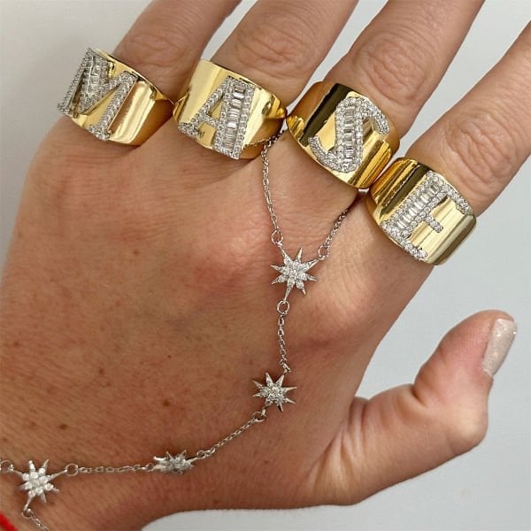 Diamonds Harf Yüzük