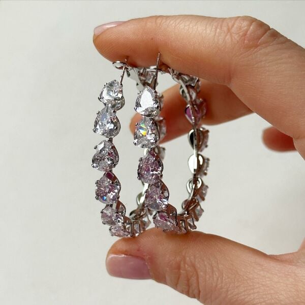 Drop Diamonds Halka Küpe