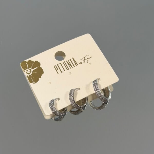 Taşlı Halka 3’lü Küpe Seti