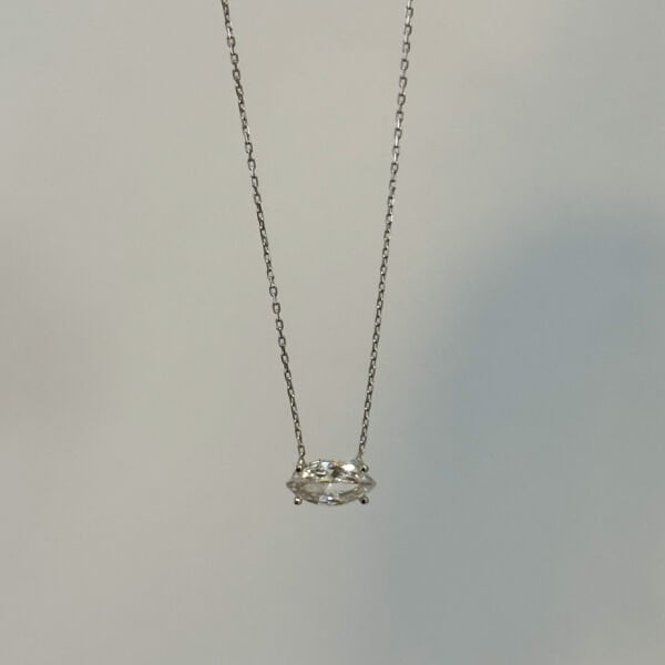 925 Ayar Gümüş Markiz Hayalet Kolye