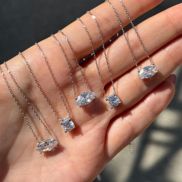 925 Ayar Gümüş Markiz Hayalet Kolye