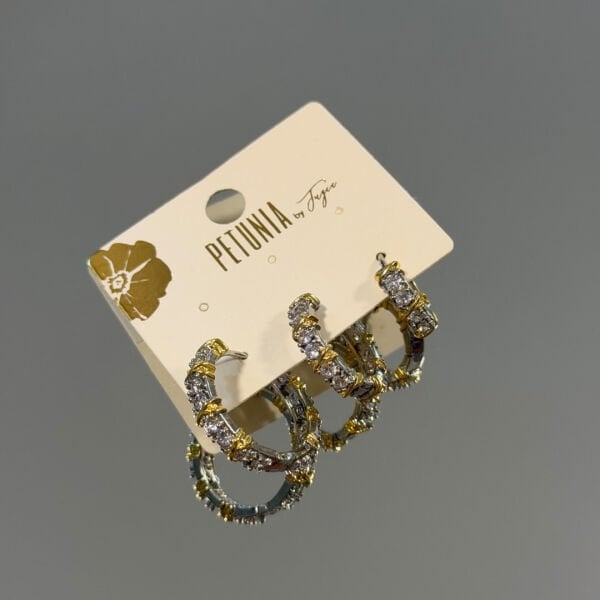 Tiff Taşlı Halka Mix 3’lü Küpe Seti