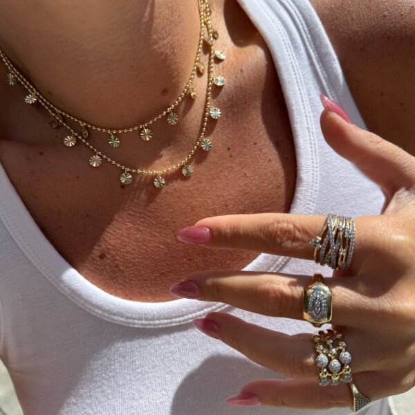 Pul Pul Zincir Kolye 80 cm