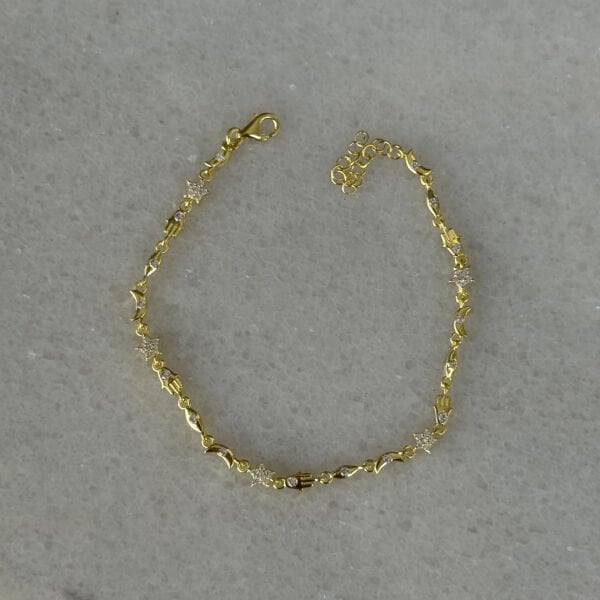 925 Ayar Gümüş Kalp Yıldız Fatma Ana Eli Bileklik