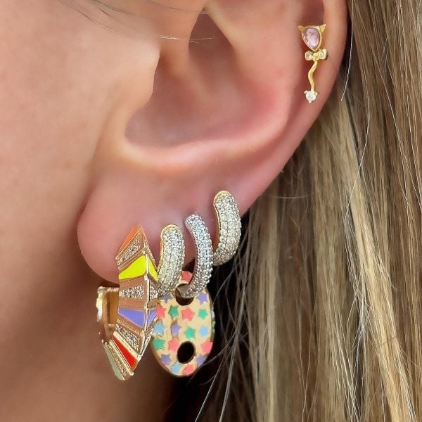 Yıldızlı Mineli Meslys Küpe