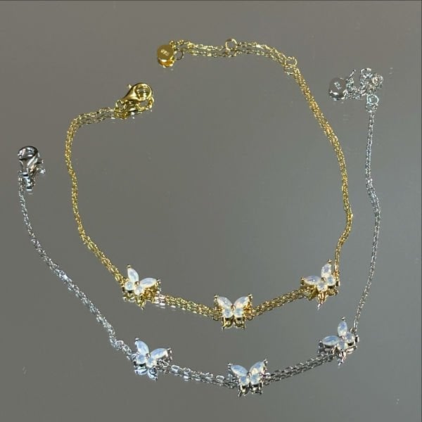 925 Ayar Gümüş Opalin Kelebek Bileklik