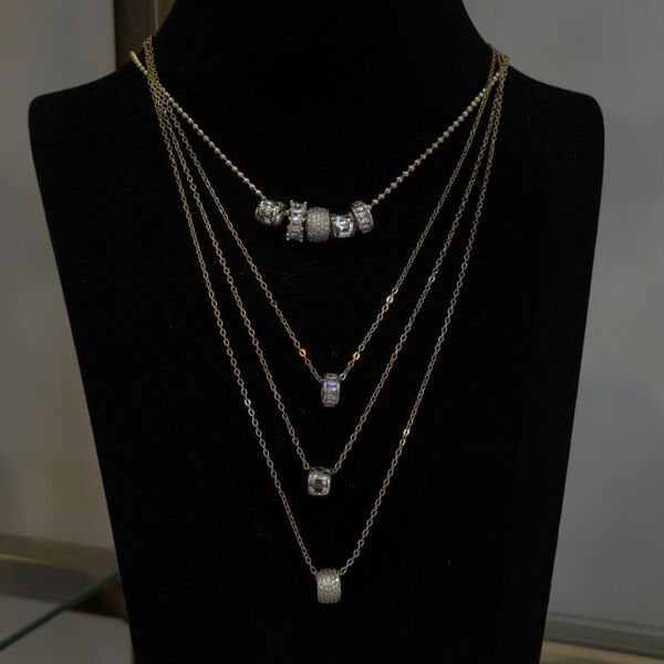 Trio Taşlı Charm Mix Kolye