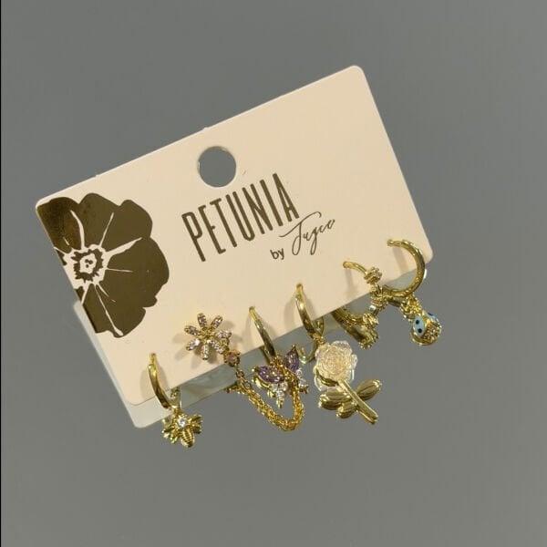 Mor Kelebek 6’lı Küpe Seti