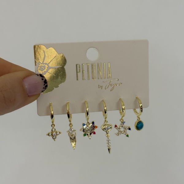 Renkli Göz 6’lı Küpe Seti