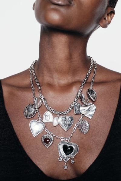 Zara Kalp Charm İkili Kolye