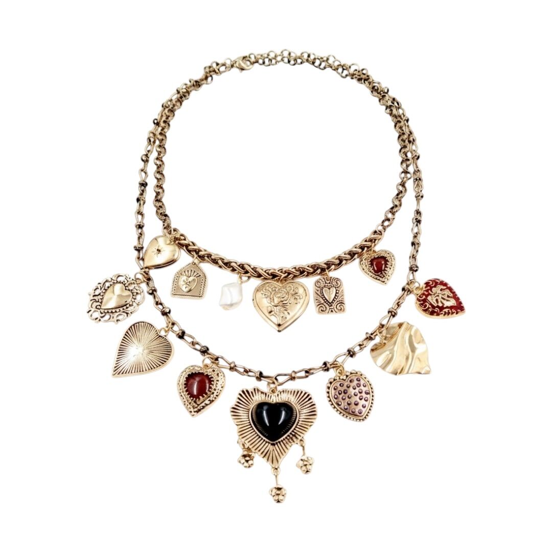 Zara Kalp Charm İkili Kolye