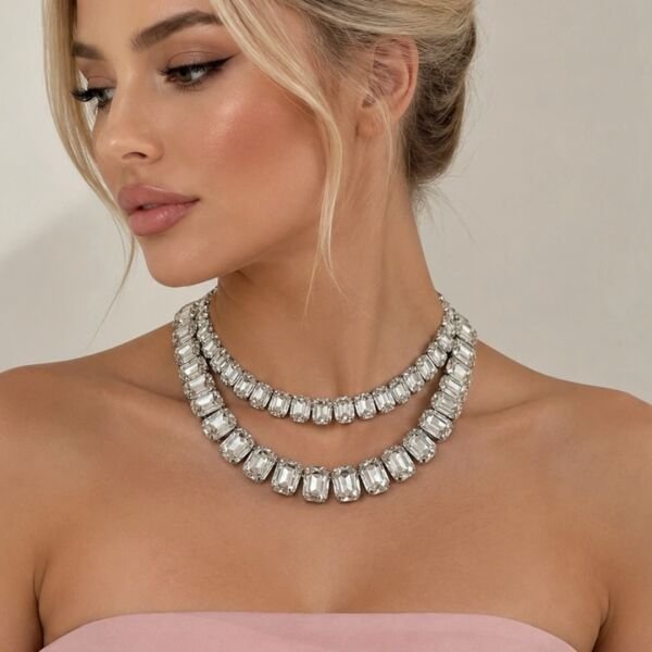 Baget Diamonds İkili Kolye