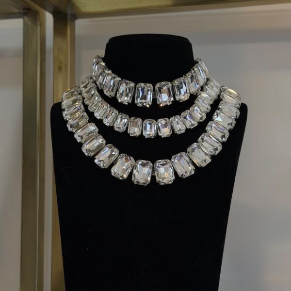 Baget Diamonds İkili Kolye