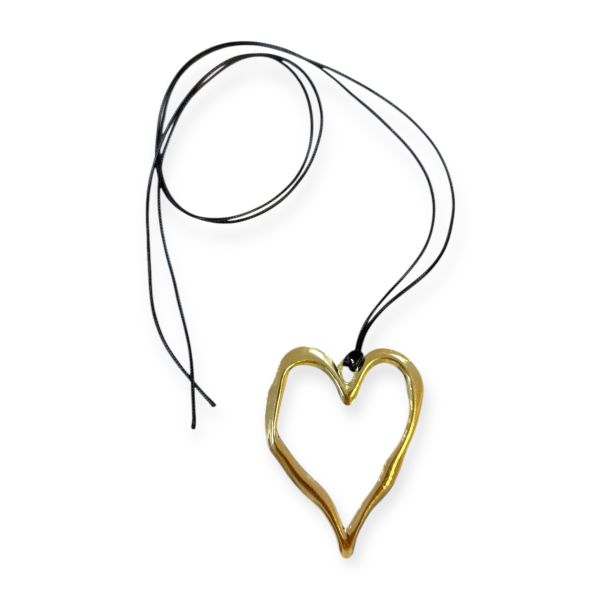 Zra Mega Kalp Deri İp Kolye