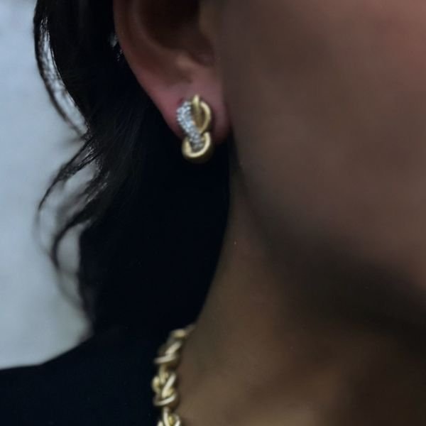 RainbwK Taşlı Düğüm Mix Çivi Küpe