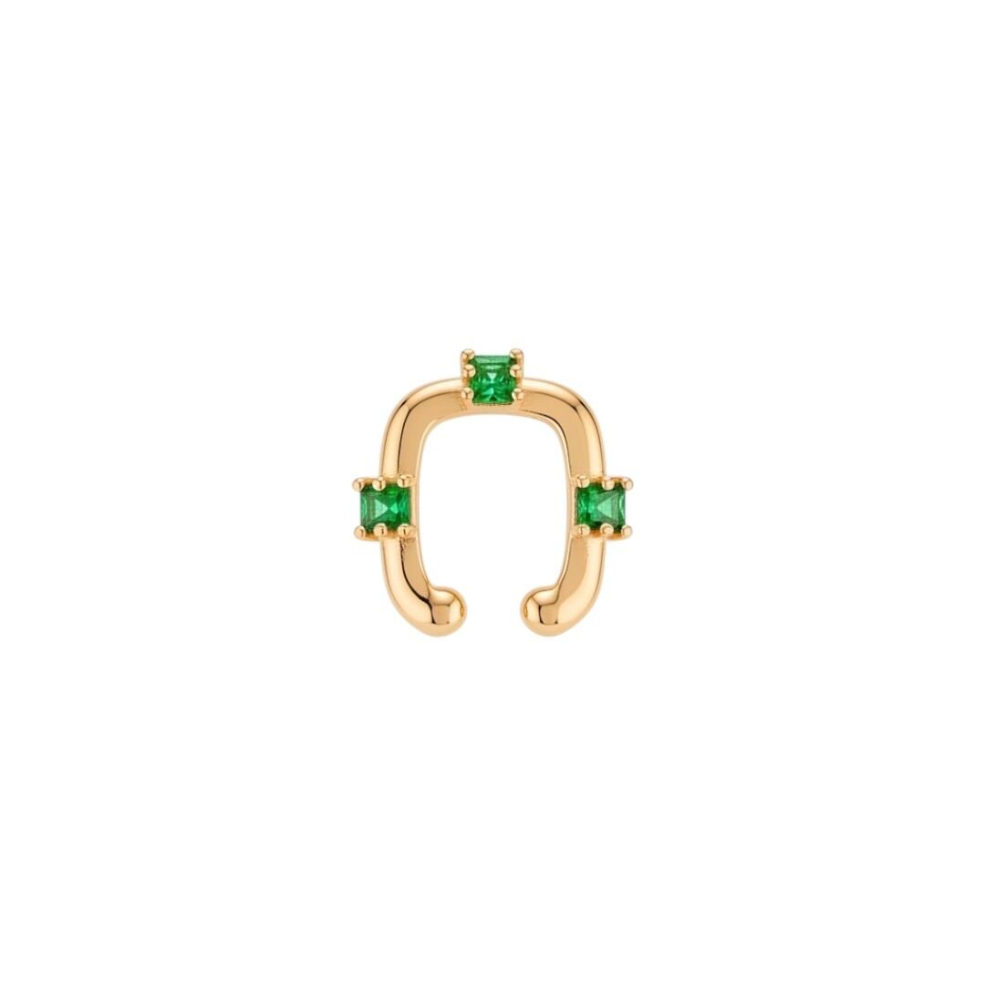 Loyale Yeşil Earcuff Kıkırdak Küpe