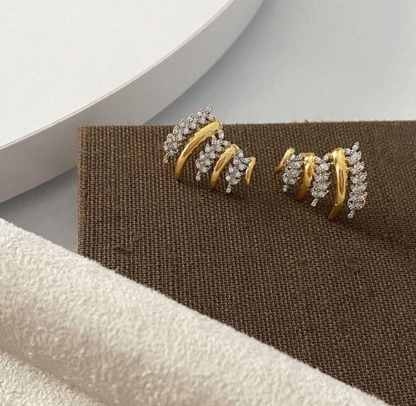 Kanat Taşlı Mix Küpe