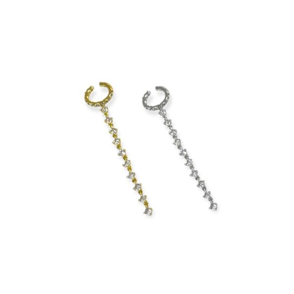 Diamonds Taşlı Sallantılı Earcuff Kıkırdak Küpe
