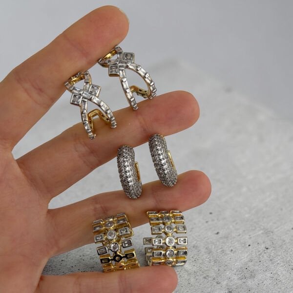 Full Taş Halka Mix Küpe