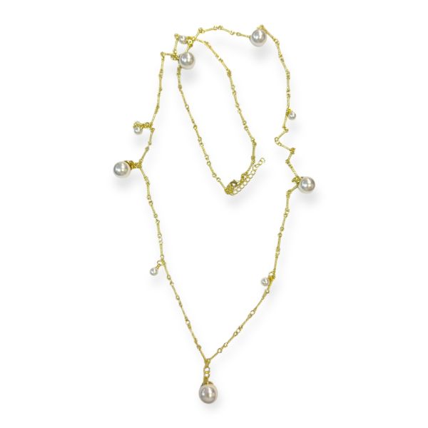 İncili Zincir Kolye 80 cm