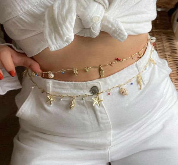 Deniz Kabuklu Charm Summer Bel Zinciri