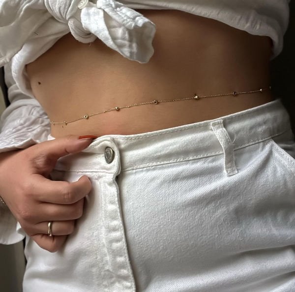 Renkli Taşlı Summer Bel Zinciri