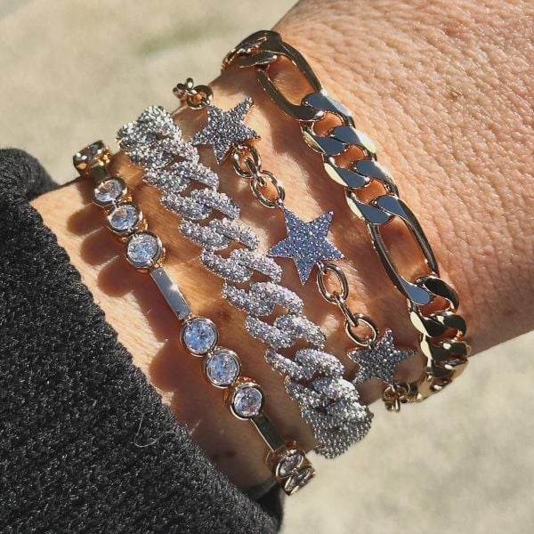 Xuping Rose Gold Trio Diamonds Çelik  Bileklik