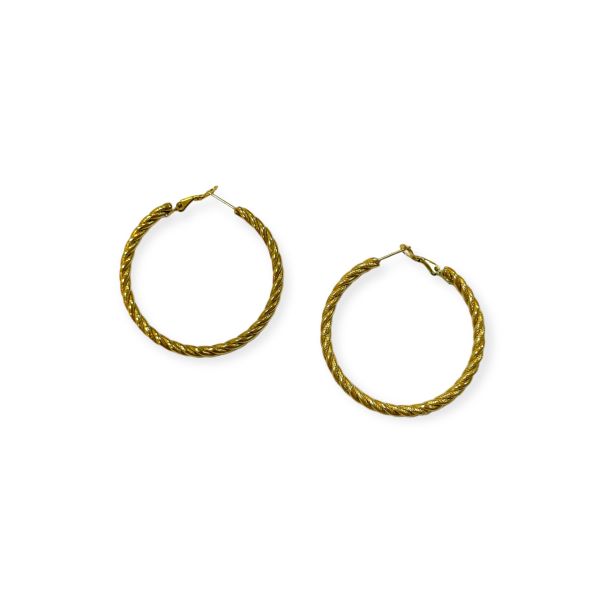 Basic Burgu Çelik Halka Küpe Gold - Altın rengi