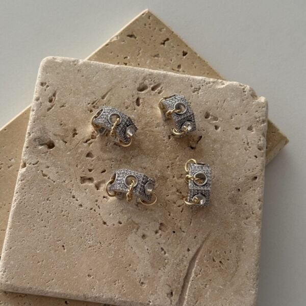 Bows Halkalı Taşlı Mix Earcuff Kıkırdak Küpe