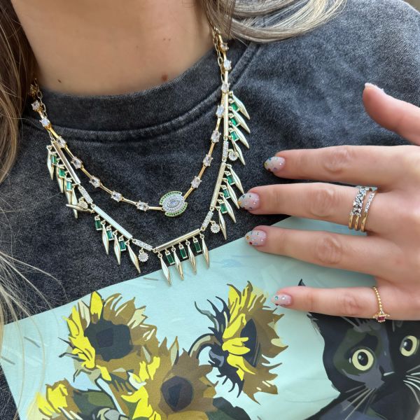 Yeşil Taşlı Göz Kolye