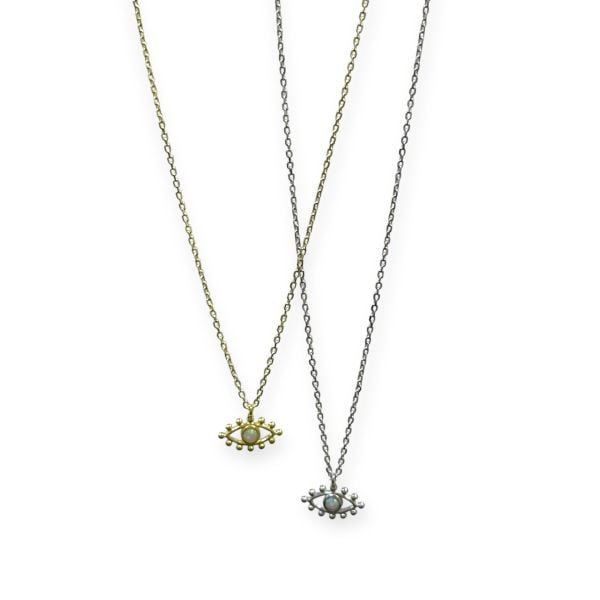 925 Ayar Gümüş Minimal Opalin Göz Kolye