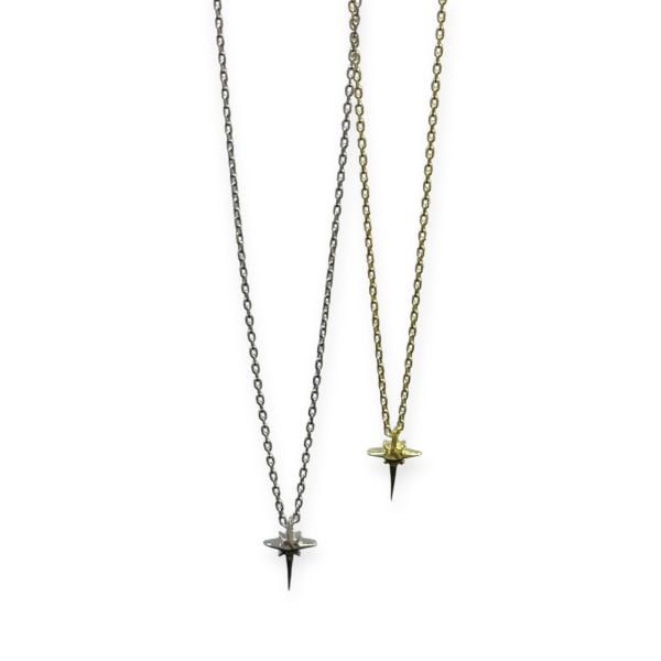 925 Ayar Gümüş Minimal Kutup Yıldızı Kolye