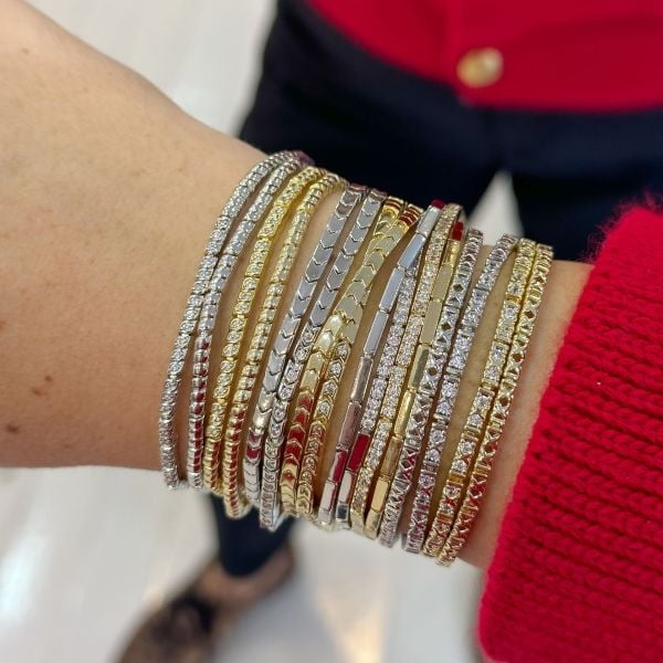 Roma Rakamlı Taşlı İki Sıra Dolamalı Bileklik - Tasma Kolye