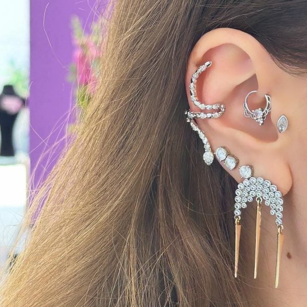 Yılan Maxi Earcuff Kıkırdak Küpe