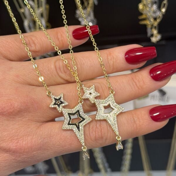 Duble Yıldız Kolye