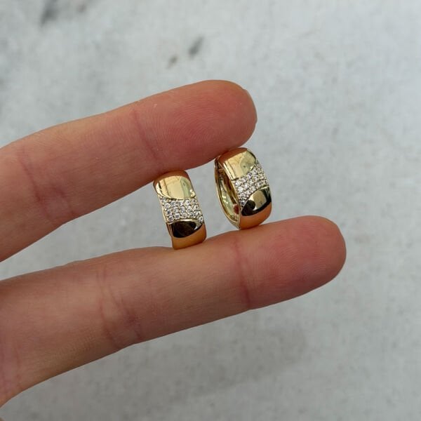 Xuping 14 Ayar Taşlı Halka Çelik Küpe