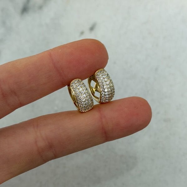 Xuping 14 Ayar Taşlı Halka Çelik Küpe