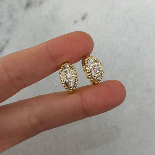 Xuping 14 Ayar Dolce Taşlı Halka Çelik Küpe