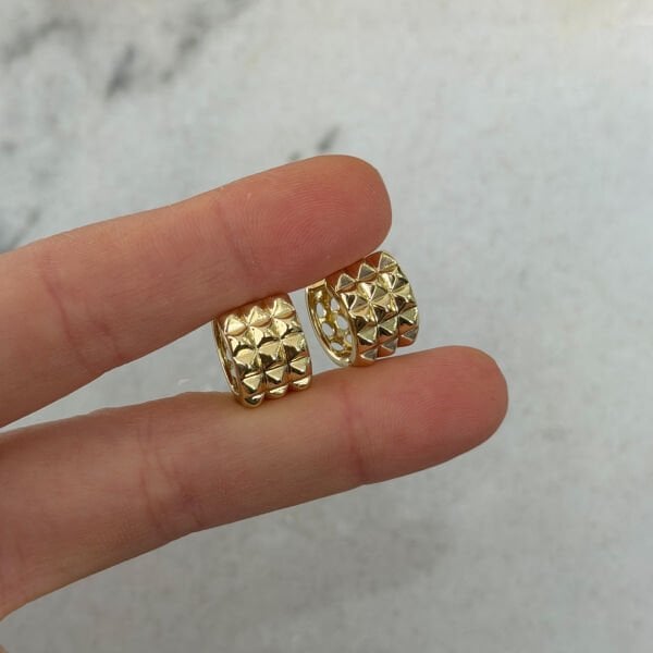 Xuping 14 Ayar Zımba Halka Çelik Küpe