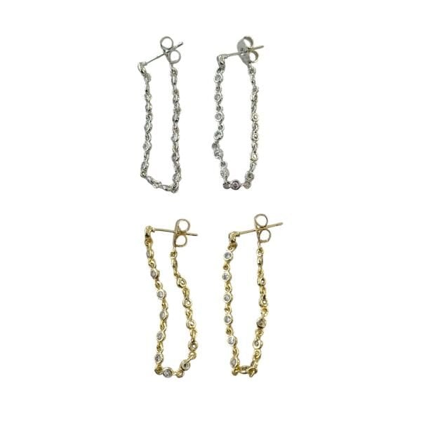 Taşlı Zincir Küpe