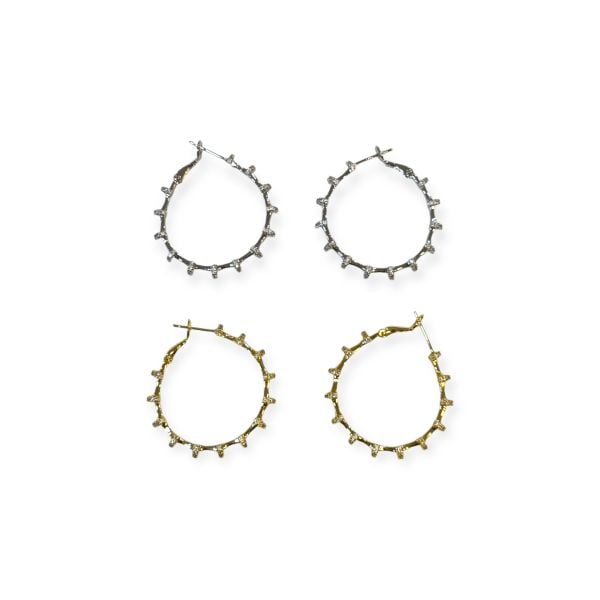 Burgu Taşlı Halka Küpe