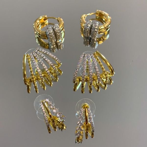 Düğüm Taşlı Halka Mix Küpe