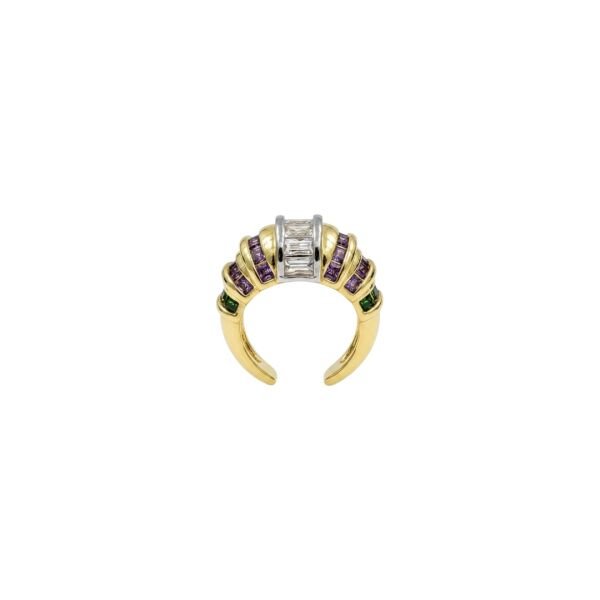 Lila Yeşil Taşlı Earcuff Kıkırdak Küpe