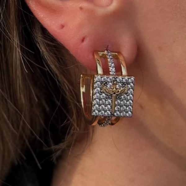 Mikail Meleği Mix Halka Küpe