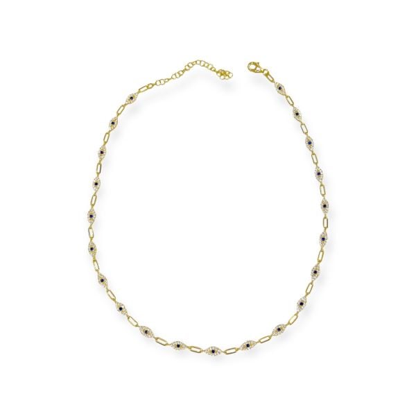 925 Ayar Gümüş Göz Choker Kolye