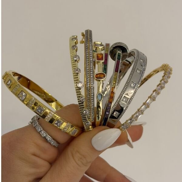 Goldy Taşlı Kelepçe Bilezik