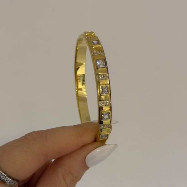 Goldy Taşlı Kelepçe Bilezik