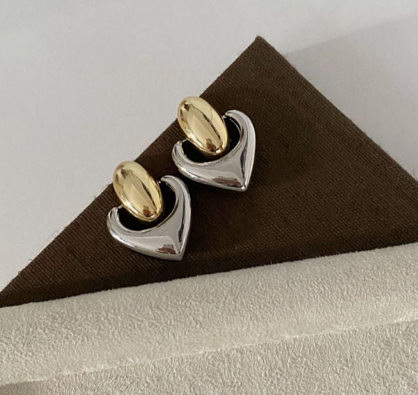 Meslys Kalp Mix Çivi Küpe